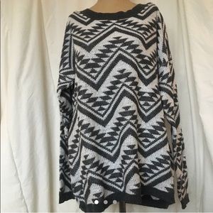 Modcloth Geo-Print Oversized Sweater